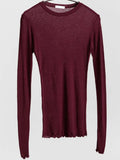 Quality Plain T Shirt Women Cotton Elastic Basic T-shirts Female Casual Tops Long Sleeve Sexy Thin T-shirt see