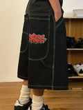Zingj Y2K Vintage Denim Shorts Men's Harajuku Punk High-Waisted Denim Shorts 211-1-Outfit