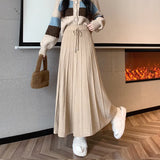 Zingj Actual Shot Shows The Thin Half Skirt, The New High Waist Knitted A Skirt In Autumn And Winter, The Big Pendulum Skirt, The Long Skirt With Large Pleated