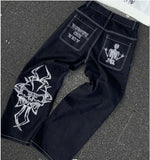 Wide-Legged Jeans Street Hip-Hop Personality Y2K Straight Casual
