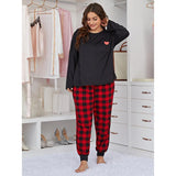 Zingj Pajamas Love Print Fat Mm Plus Size Long Sleeve Two Sets Of Home