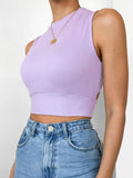 backless women tank top bandage slim crop top summer 2024 casual streetwear tops solid cotton soft criss cross