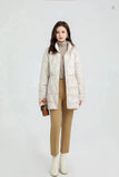Autumn And Winter New Down Jacket Female Long Pressure Glue Thin Color Both Sides Wear White Duck Velvet Coat Tide-Outfit