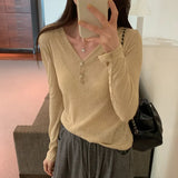 Long Sleeves, Slightly Penetrating Top Girl Autumn, New Korean Style Minority Loose Pullover Sweater