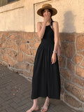 Zingj Skirt Summer 2024 New Beach Beach Holiday Halter Dress Knitted Vest Long Dress For