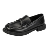 Zingj Size 42 Small Leather Shoes Female Niche Design Sense 2024 Spring / Summer New Soft Leather Flat Bottom Office Worker A Foot Pedal-Outfit