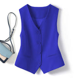 Zingj V-Neck Small Suit Vest Female Outside With Vintage Short Fold Wear Stylish Vest Horse Jacket Sleeveless Vest
