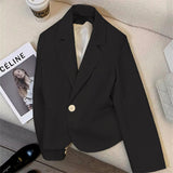 Zingj And Autumn New Fashion Small Web Celebrity Fried Street White Short Suit Jacket Female Simple All-Match Niche