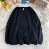 Korean New Women Basic O Neck Sweatshirt Spring Oversized Solid 12 Colors Hoodies 2022 Girls Casual Harajuku