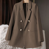 Zingj New Blazer Female Metal Button British Wind Casual Versatile Green Red Small Suit