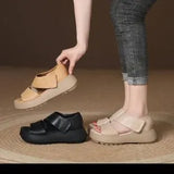 Zingj Muffin Thick-Soled Sandals Women's 2024 Summer New Breathable Vintage Velcro Roman Sandals Large