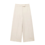 New Summer Style High Waist Shows Thin Solid Color Casual Fashion Wide Leg Trousers