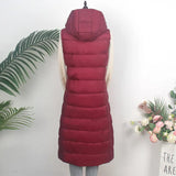 Autumn Winter New Down Jacket Vest Female Thin And Long Korean Version Slim Hooded Horse Clip Vest Tide-Outfit