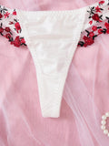 White Patchwork Lingerie Set- Outfit