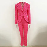 New Star Fashion Water-Soluble Lace Suit Small Foot Trousers Set Two