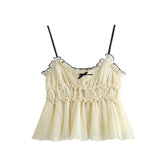 New Spring Style Small Bow Decorated With Texture Slim Halter Top