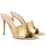 Spring Style Ladies' Pointed High-Heeled Muller Slippers Large-Size