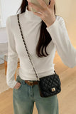Collar Threaded Bottom Women Wear Temperamental Long-Sleeved T-Shirts In Autumn And