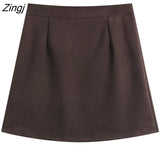 Women Pure A-line Sexy Prevalent Daily Minimalist Ulzzang Fall Basic Preppy Street Style BF Newest Above Knee Ins