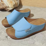 Thick-Sed Casual Slippers Women's Shoes 2025 New Wide Strips With Simple Fashion Fish Mouth Slope And