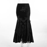Autumn Fashion Sexy Hot Girl Long Dress Dark Gothic Temperament Slim Buttocks Fishtail Skirt