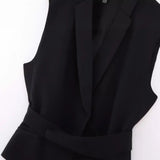 Summer Style With Belt Dress Vest 7848187 Vertical Trousers