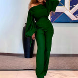 Off-shoulder Casual High Waist Wide Plus