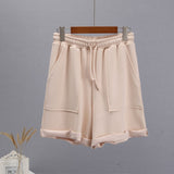 Soft Cotton Sets Women 2022 New Casual Two Pieces Long Sleeve Sweatshirt &amp; High Waist Shorts Solid Outfits