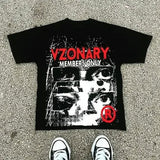 Street Printed Large T-Shirt Gothic 2024 Graphics T-Shirt Y2k Blouse Armed Gothic Men's Short