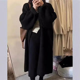 Zingj Version Loose Add Thick Double-Sided Cardigan Coat Female Autumn Winter New Large Size Languid Lazy Wind Sweater Coat