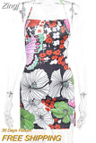 Sexy Halter Backless Slit Mini Dresses for Women 2023 Butterfly Floral Print Y2k Summer Dress Vacation Club