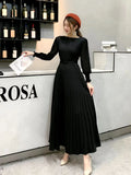 Zingj Pressure-Sensitive Fold Waist To Show Thin Temperament Light Mature Style Women's Dress New French Dress In Spring Long Pleated