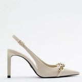 High-Heeled Pointed Shoes Women's Summer 2024 New French Evening Silver Baotou Sandals With Skirt