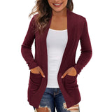 New Solid-Color Knitted Coat With Pocket Cardigan Jacket Street Trendy Sweater Fashion Top