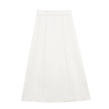 New Spring Style Wide-Pleated Zipper Fashionable Bucket Cover Skirt