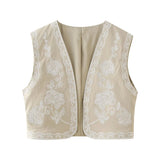 New V-Collar Leisure Embroidered Vest