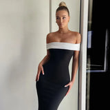Color Casual Shoulder Dress 2024 Spring New Slimming Bag Hip