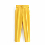 2025 New 褶皱 Multi-Colored Harun Pants Casual Solid-Colored Small-Footed Women's Trousers