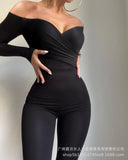 Zingj Women's Black Low Neck Sexy Tight Tone-ODS1377