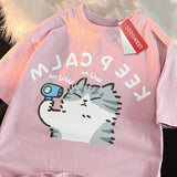 Keep Calm Cat Hair Dryer Print T-shirtOutfit