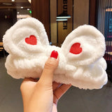 New OMG Letter Coral Fleece Wash Face Bow Hairbands For Women Girls Headbands Headwear Hair Bands Turban Hair