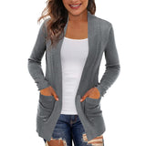 New Solid-Color Knitted Coat With Pocket Cardigan Jacket Street Trendy Sweater Fashion Top