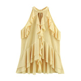 New Laminated Decorative Neck Collar Top