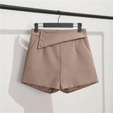 Zingj Suit Shorts Black Summer Thin 2024 New Loose High-Waist A-Line Casual Wide-Leg Hot
