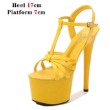 2022 New Brand Women Sandals Summer Shoes Sexy Thick High Heels Platform Dress Party Wedding Shoes Woman Pumps Stripper