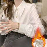 Cotton Short Loose Shirt Women 2025 Spring Dress New Casual Long-Sleeved Small Orange Shirt