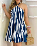 Zingj Wise Hot Style Summer Open Shoulder Hanging Neck Strap Loose Women's