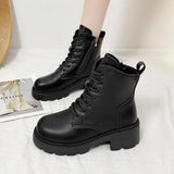 Leather Boots, Children's High-Heeled Shoes, Autumn And Winter 2023, New Online Celebrity High-Heeled Martin Boots, Thick-Soled Warm