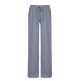 Hit Color Striped Knitted Casual Pants Commute Daily Lazy Feeling Loose Straight Tube Wide-Legged Trousers Girls