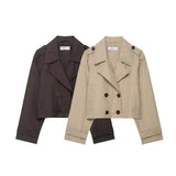 New Fashion Temperament Women's Long-Sleeved Short Wind Coat